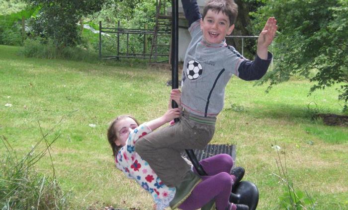 20metre zip wire in the garden